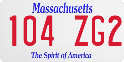 MA license plate 104ZG2