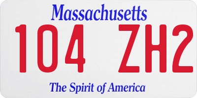 MA license plate 104ZH2