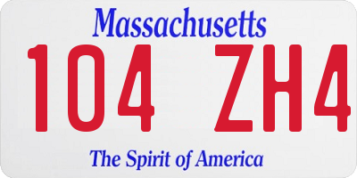 MA license plate 104ZH4
