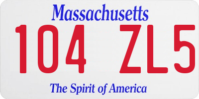 MA license plate 104ZL5