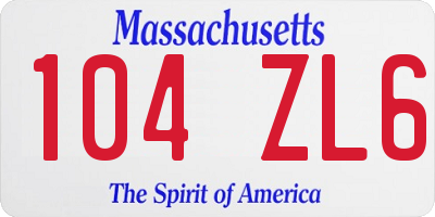 MA license plate 104ZL6