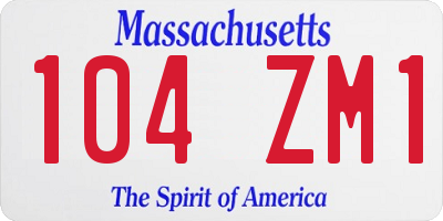 MA license plate 104ZM1