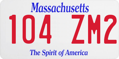 MA license plate 104ZM2