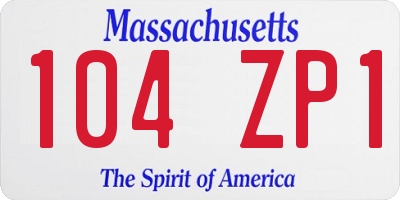 MA license plate 104ZP1