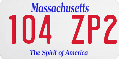 MA license plate 104ZP2