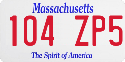 MA license plate 104ZP5