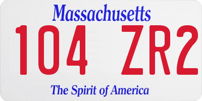 MA license plate 104ZR2