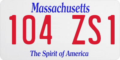 MA license plate 104ZS1