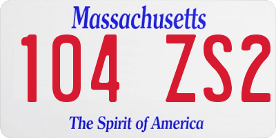 MA license plate 104ZS2