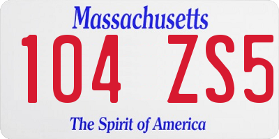 MA license plate 104ZS5
