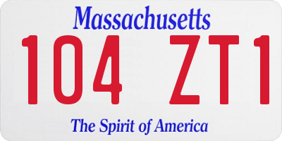 MA license plate 104ZT1