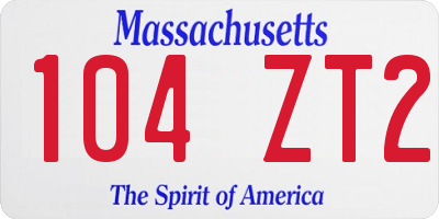 MA license plate 104ZT2