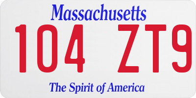 MA license plate 104ZT9