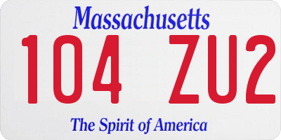 MA license plate 104ZU2