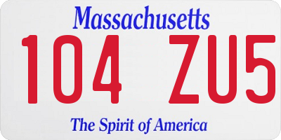 MA license plate 104ZU5