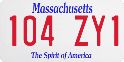 MA license plate 104ZY1