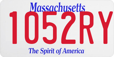 MA license plate 1052RY