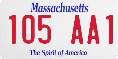 MA license plate 105AA1