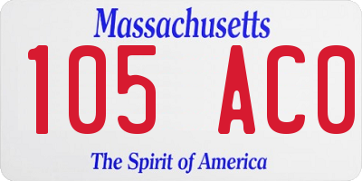MA license plate 105AC0