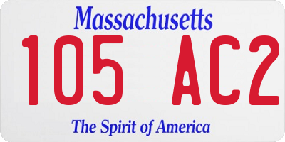 MA license plate 105AC2