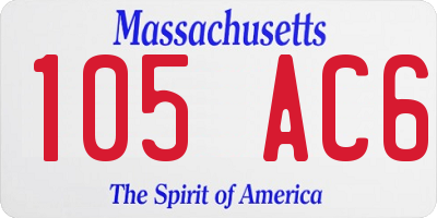 MA license plate 105AC6