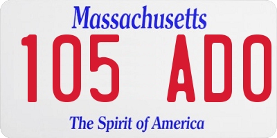 MA license plate 105AD0