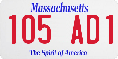 MA license plate 105AD1