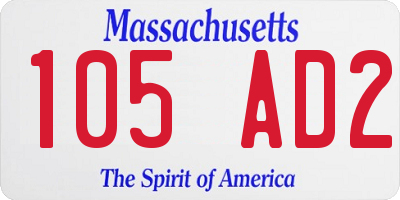 MA license plate 105AD2