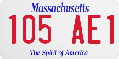 MA license plate 105AE1