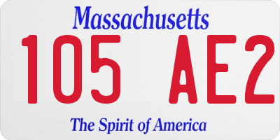 MA license plate 105AE2