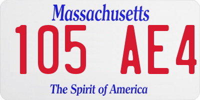 MA license plate 105AE4