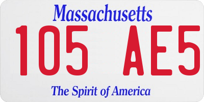 MA license plate 105AE5