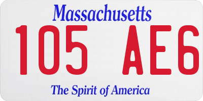 MA license plate 105AE6