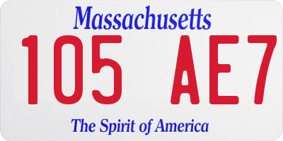 MA license plate 105AE7