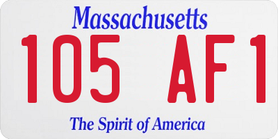 MA license plate 105AF1