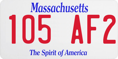MA license plate 105AF2