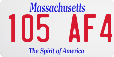 MA license plate 105AF4