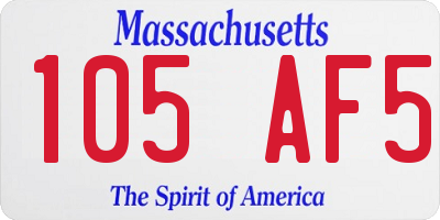 MA license plate 105AF5