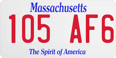 MA license plate 105AF6
