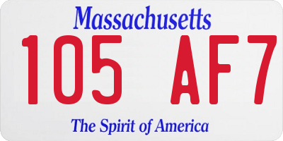 MA license plate 105AF7