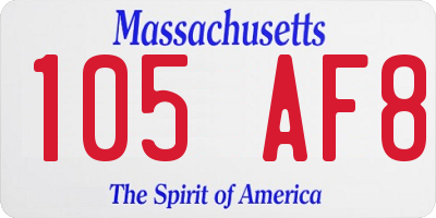MA license plate 105AF8