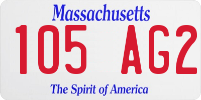 MA license plate 105AG2