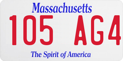 MA license plate 105AG4