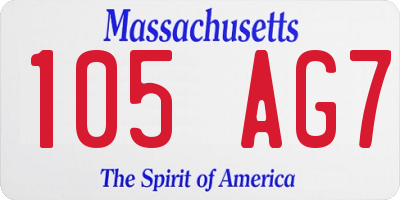MA license plate 105AG7