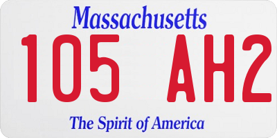 MA license plate 105AH2