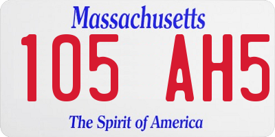 MA license plate 105AH5