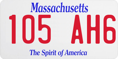 MA license plate 105AH6
