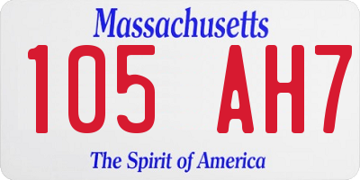 MA license plate 105AH7