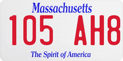 MA license plate 105AH8