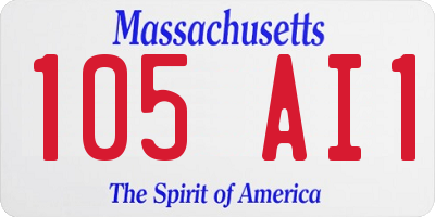 MA license plate 105AI1